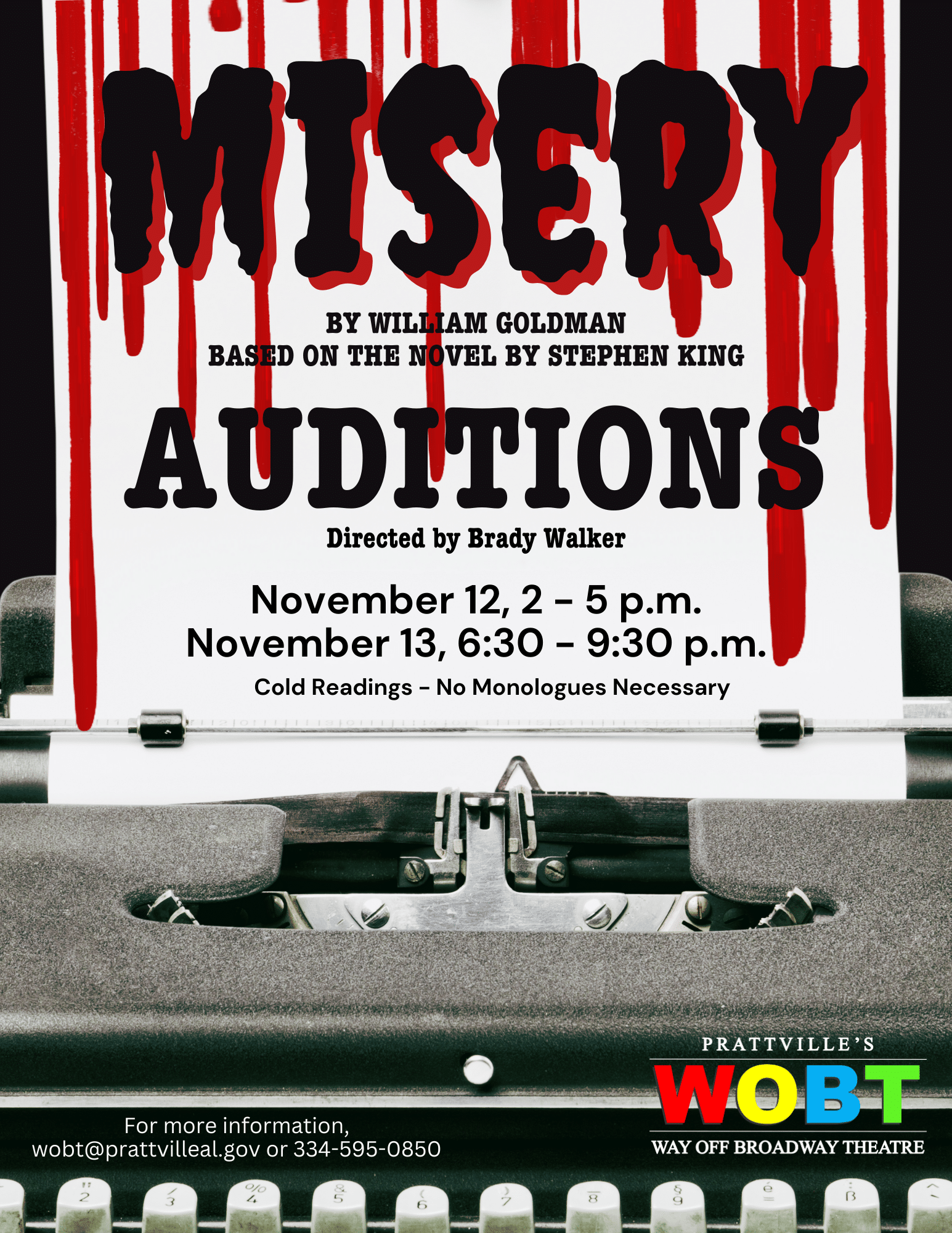 WOBT Misery Audition Flyer