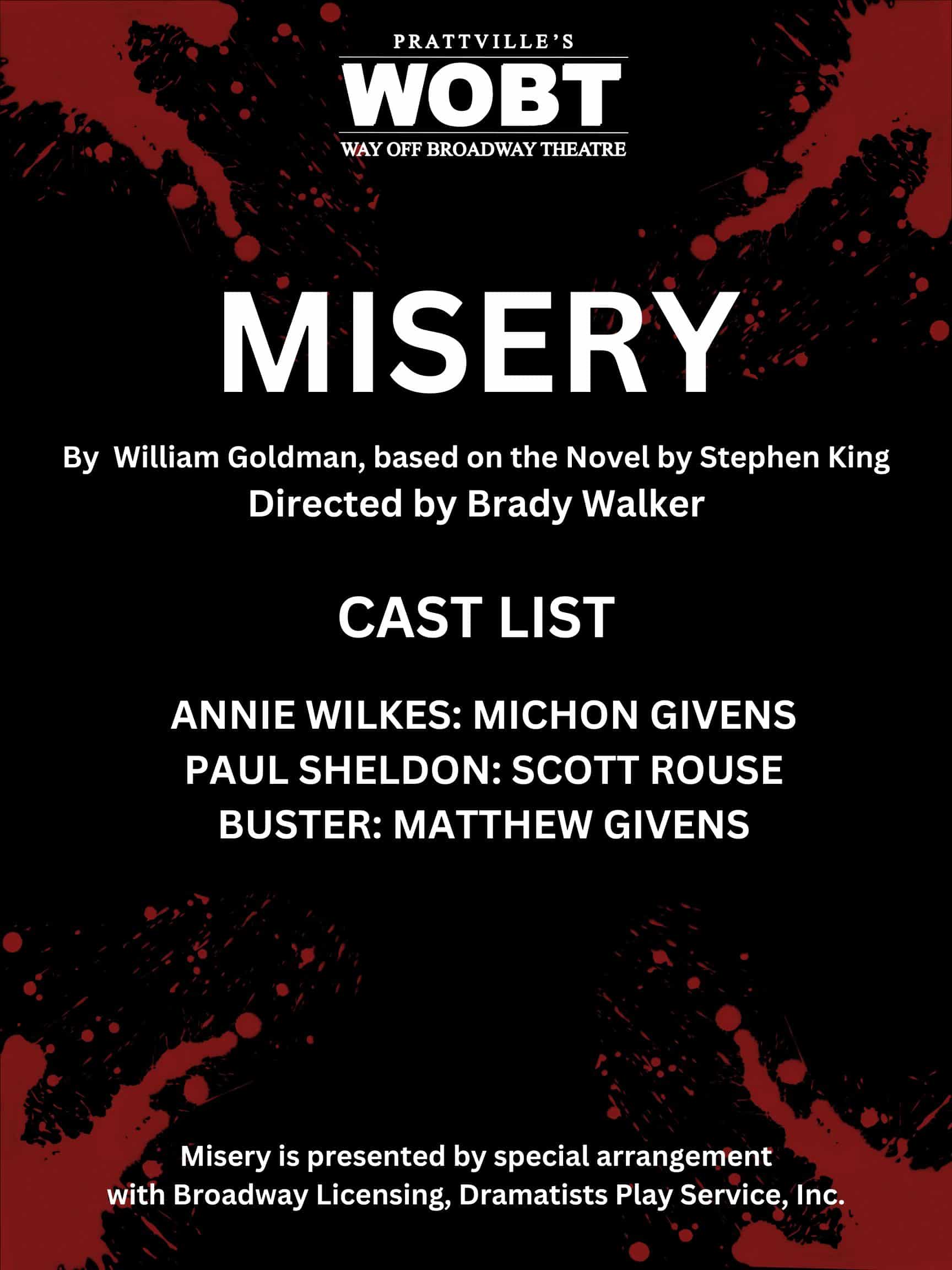 Prattville Theatre Announces Cast for Misery