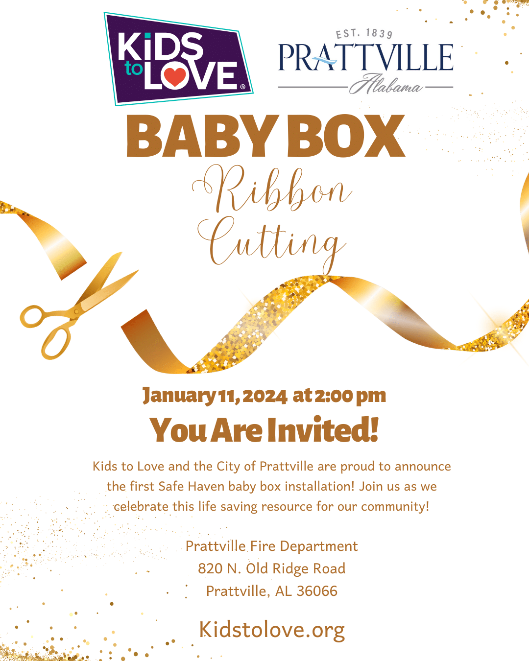 Safe Haven Baby Box opening in Prattville on January 11, 2024