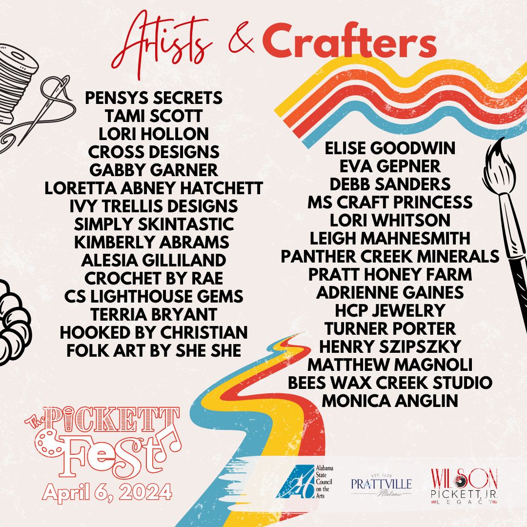 The Pickett Fest 2024 Artist and Crafters