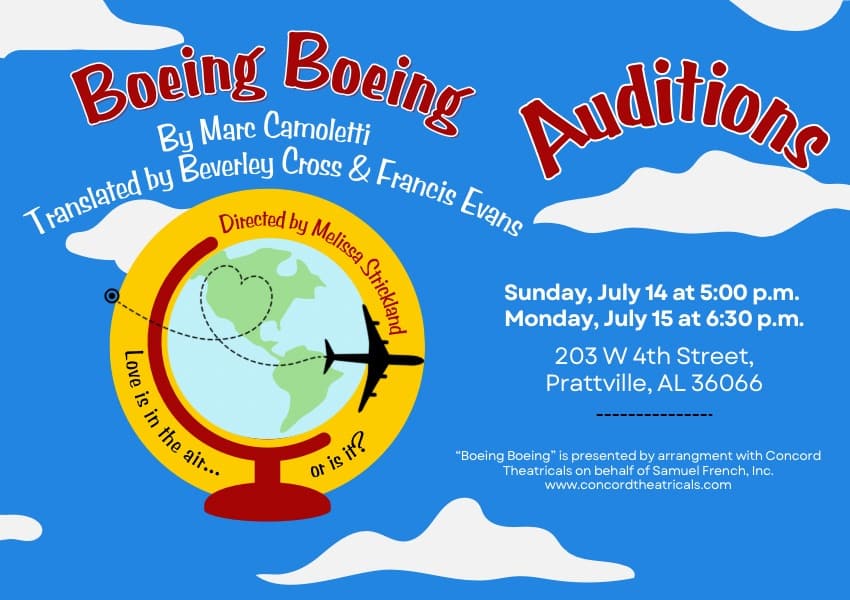 Prattville’s Way Off Broadway Theatre Begin Auditions for Boeing Boeing